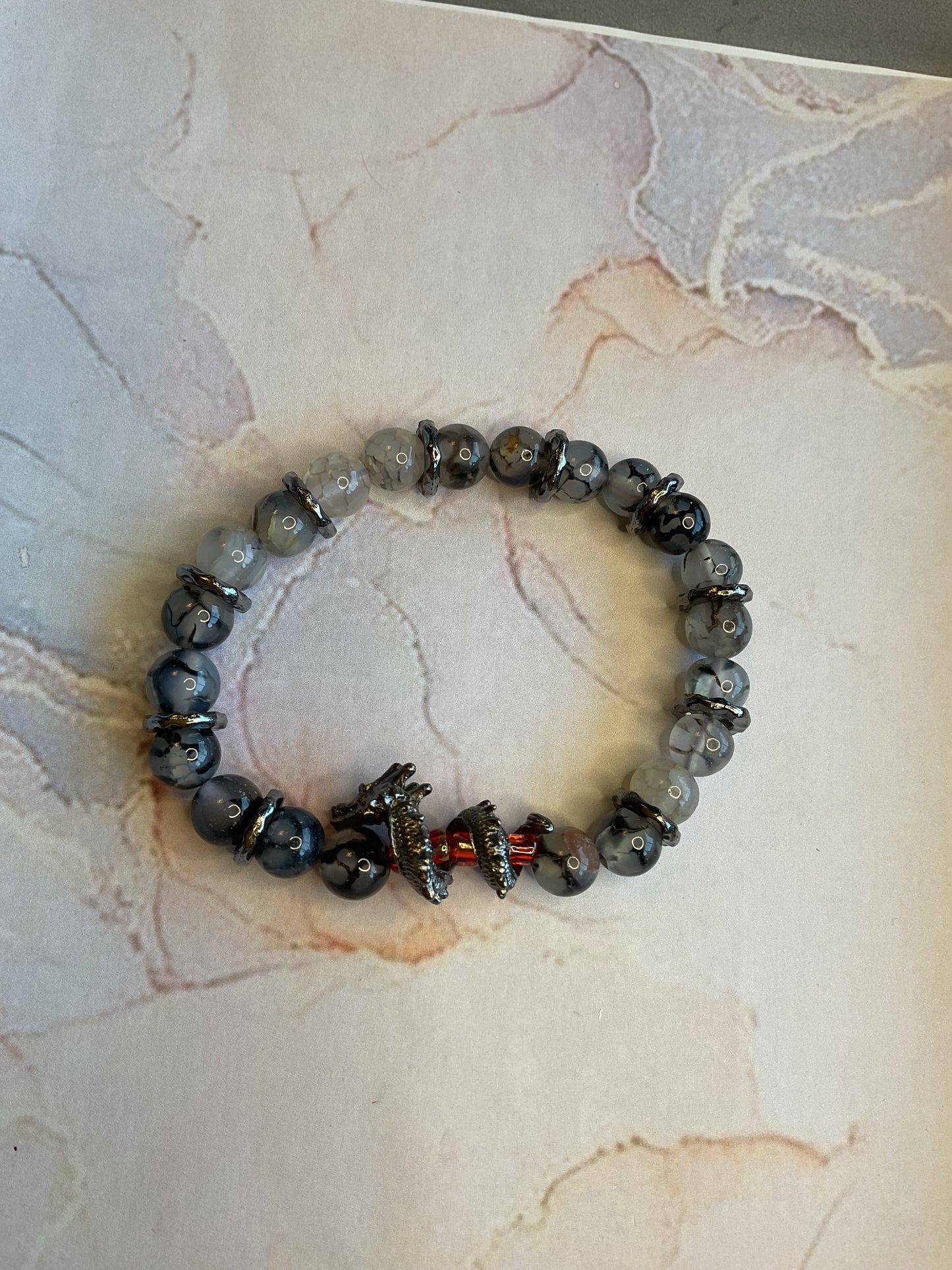 Dragon spiral bracelet with crystal beads SALE