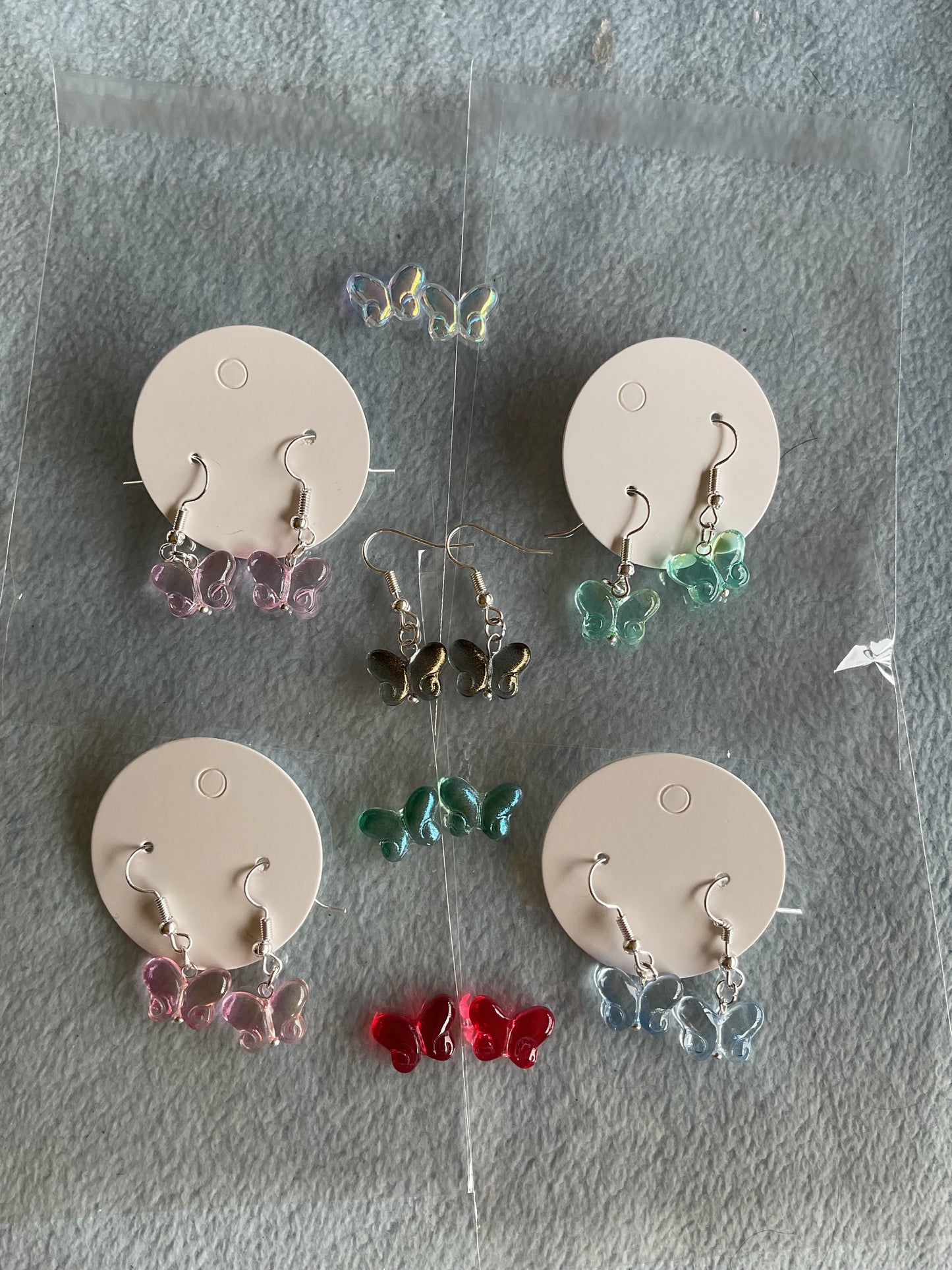 Glass butterfly earrings