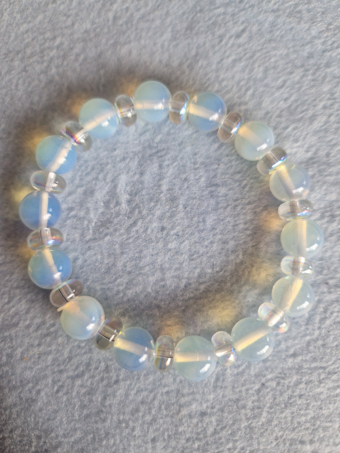 Opalite bracelet or opalite and smoky quartz