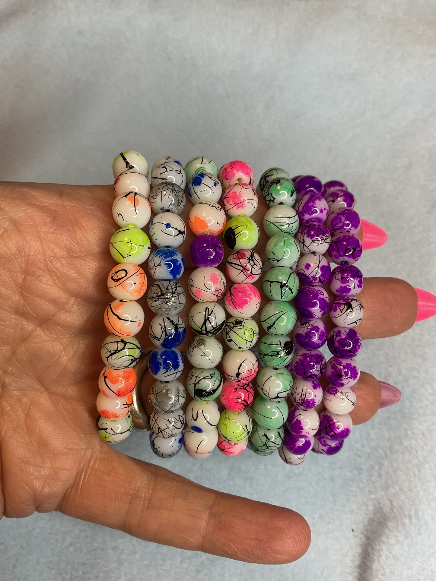 Graffiti range of bracelets various colours and sizes
