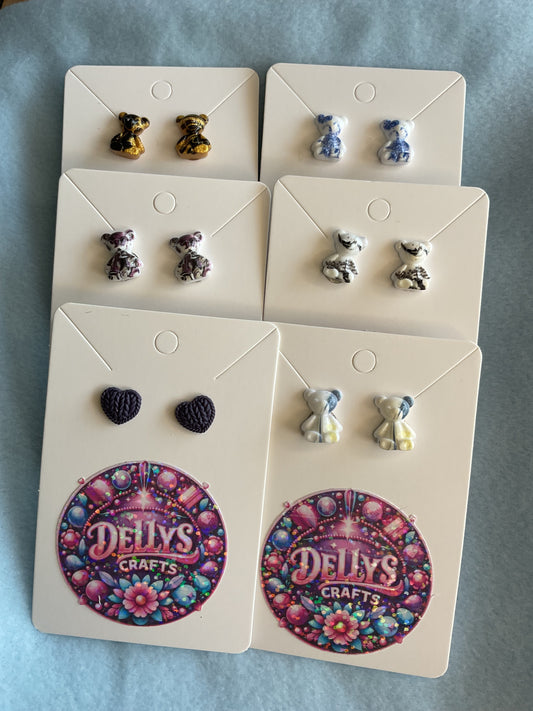 Teddy Bear resin earrings