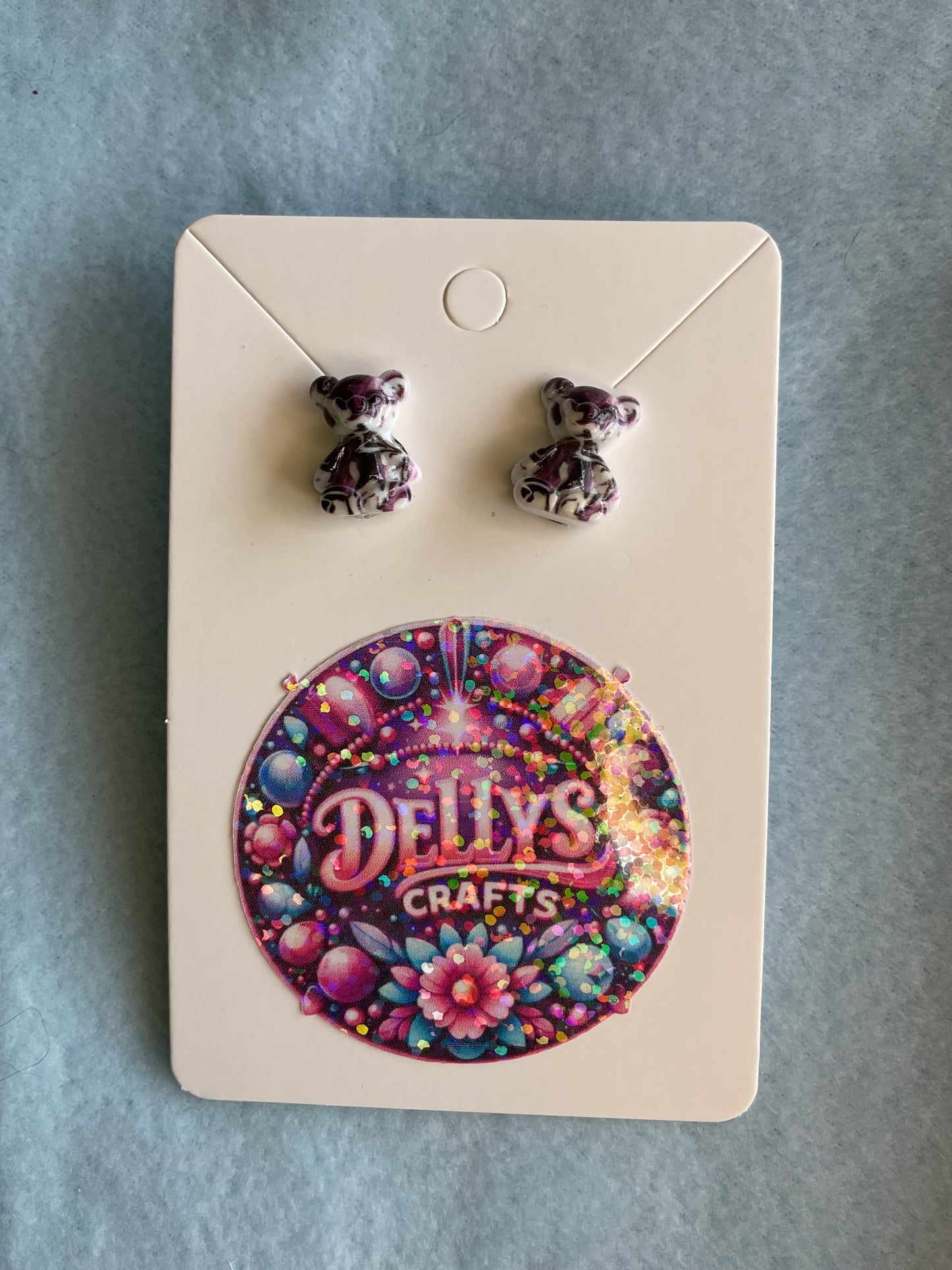 Teddy Bear resin earrings