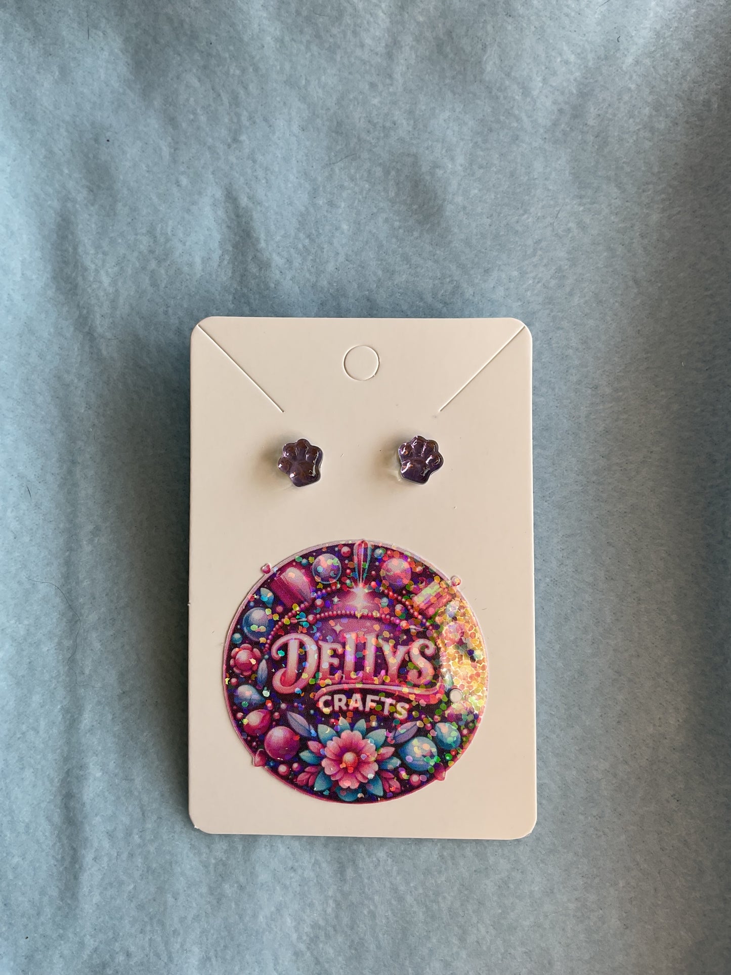 Glass shaped purple tint earrings
