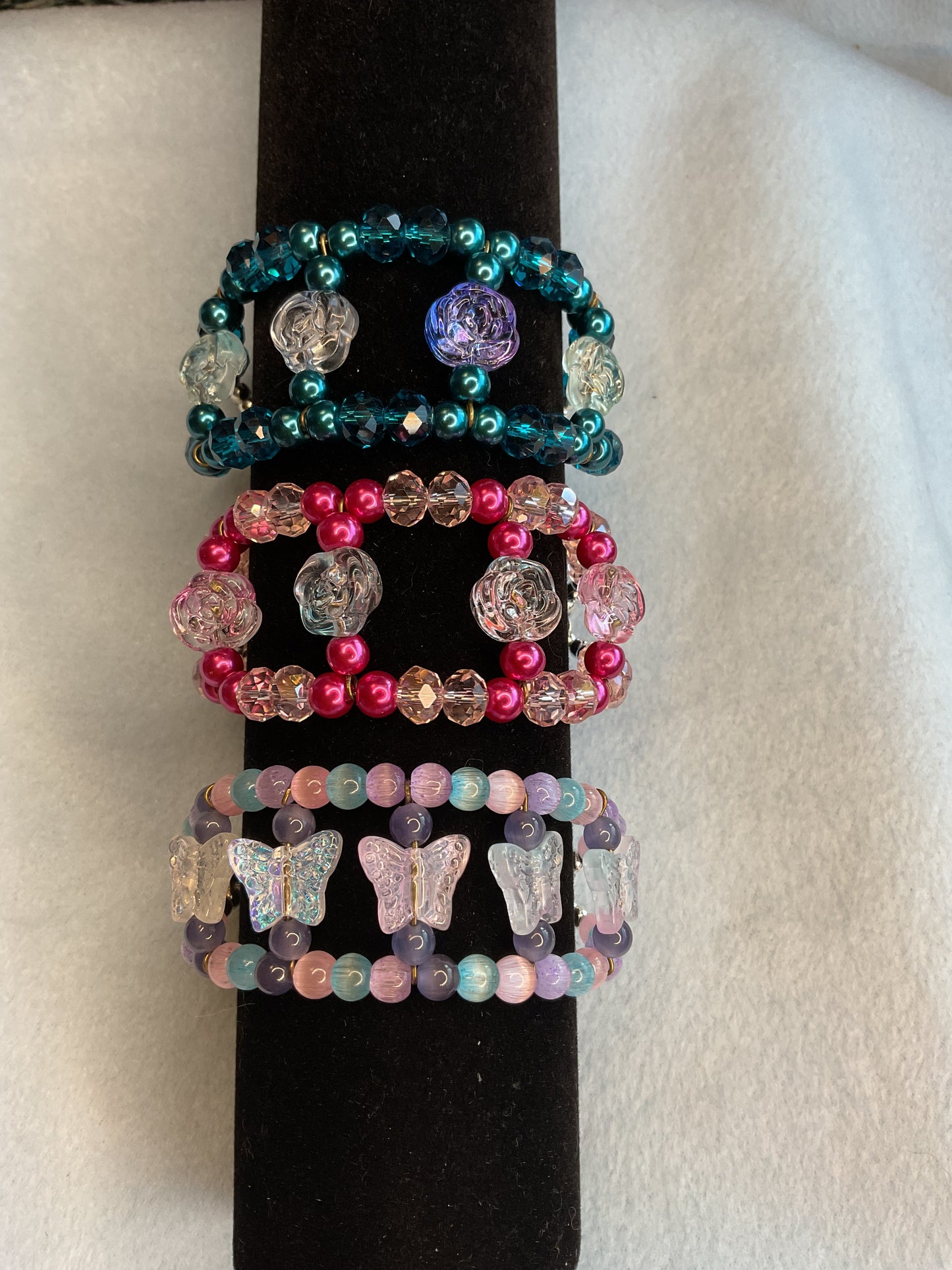 Cuff bracelet with flowers or butterfly’s