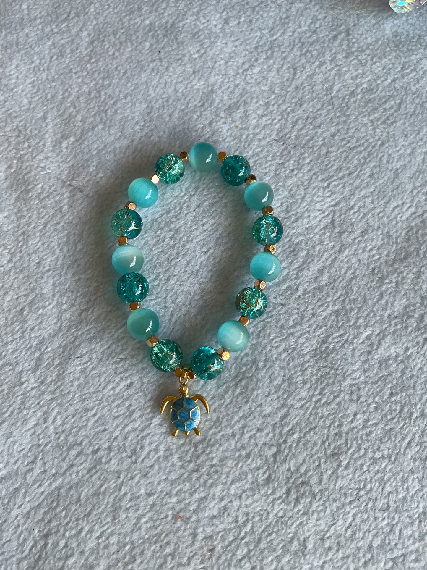 bracelet with sea turtle Micro Pave Cubic Zirconia, Enamel & Real 18K Gold Plated