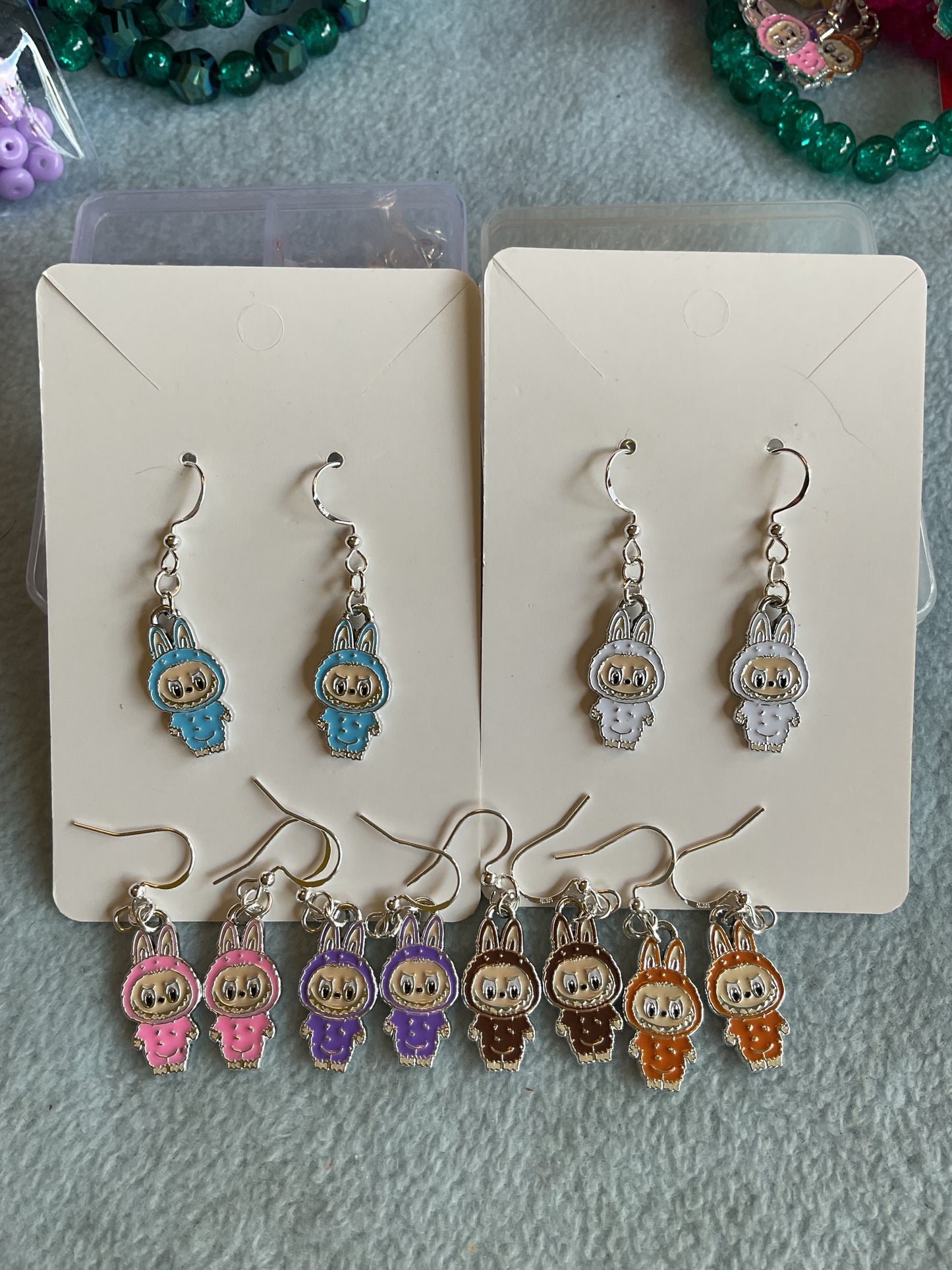 Labubu earrings hook and post available