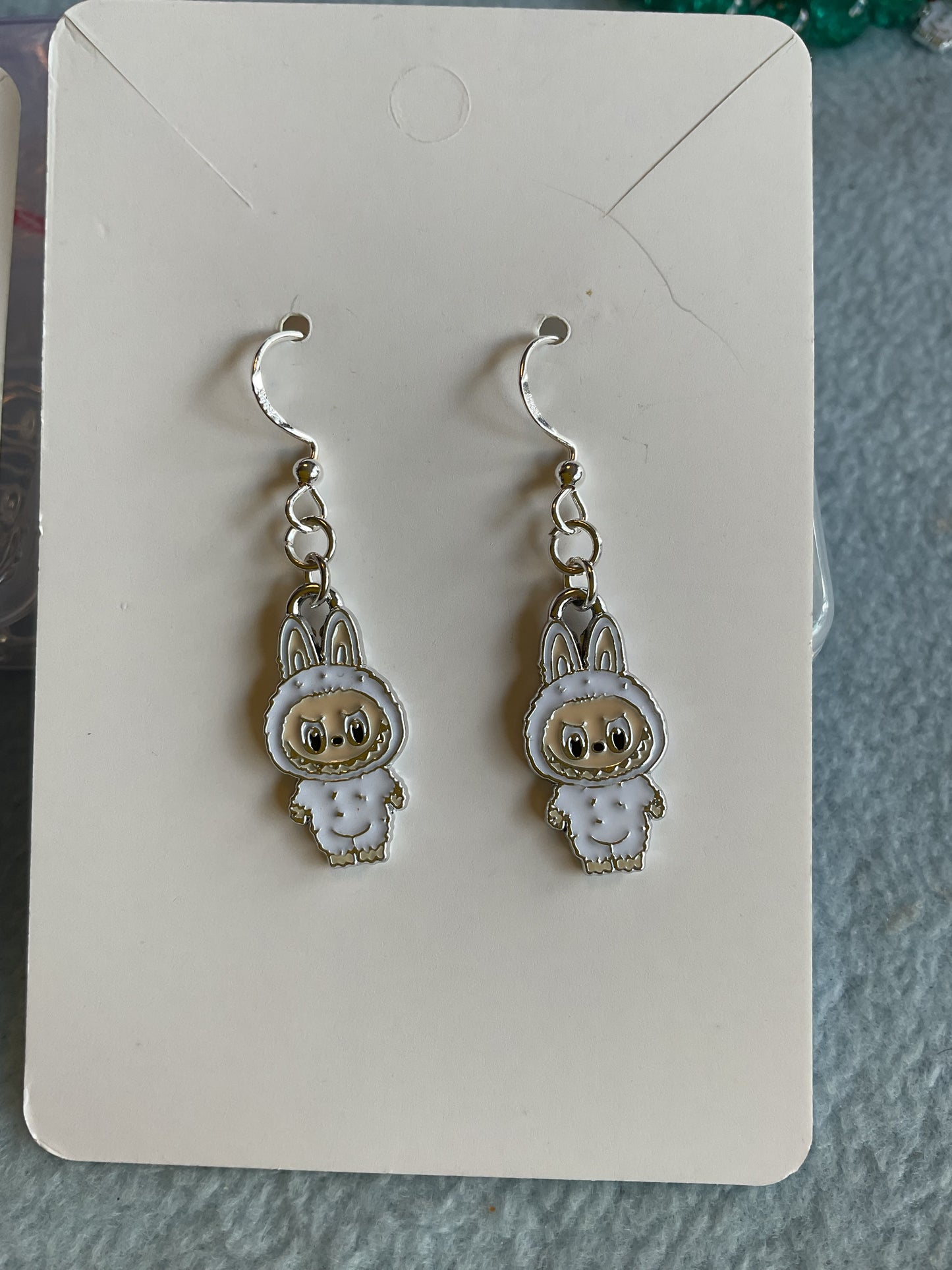 Labubu earrings hook and post available