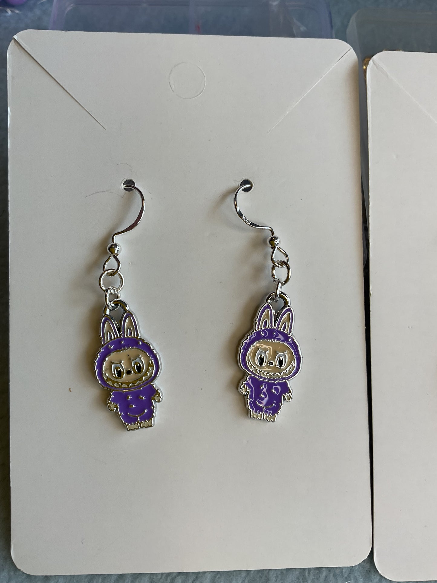 Labubu earrings hook and post available