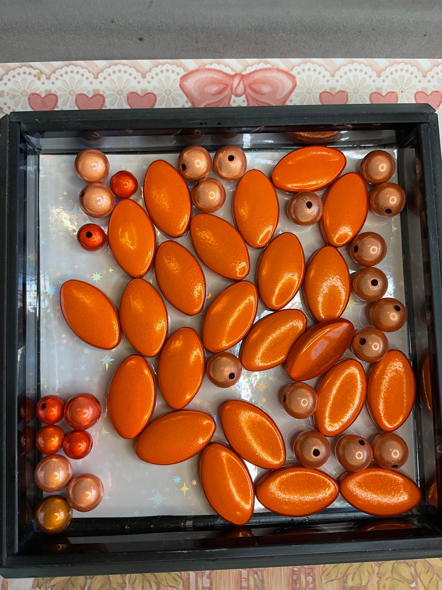 Double snowflake, glass bead and miracle beads